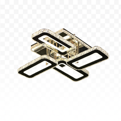 Lustra LED patrata 2x72W cu lumina reglabila 3500K-6500K si RGB, potrivita pentru iluminarea moderna si dinamica a unui birou creativ