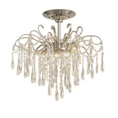 Candelabru rotund crom cu cristale K9, 5 becuri E27, iluminare eleganta centrala pentru living modern