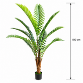Planta Artificială Copac Tip Palmier Regal, 180 cm, 10 frunze, Verde, cu Ghiveci