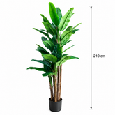 Planta Artificială Copac Tip Bananier, 210 cm, 31 frunze, Verde, cu Ghiveci