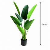 Plantă Artificială Tip Strelitzia Nicolai(Pasărea Paradisului), 120 cm, 8 frunze, Verde