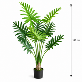 Plantă Artificială Tip Filodendron, 8 frunze, 140 cm, Verde