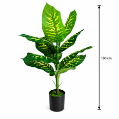 Plantă Artificială Tip Dieffenbachia, 100 cm, Verde