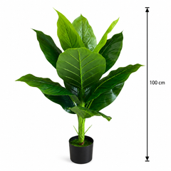 Plantă Artificială Tip Bananier Musa, 100 cm, Verde
