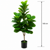 Planta Artificială Copac Tip Smochin, Plastic, 3 brate, 160 cm, Verde, cu Ghiveci
