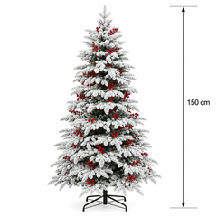 Brad Artificial CRAN, 150 cm, 320 vârfuri, Verde si Alb