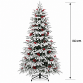 Brad Artificial CRAN, 180 cm, 505 vârfuri, Verde si Alb