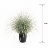Planta Artificială Iarbă Ornamentală Tip Fântână, 110cm, Verde si Alb, Fara Ghiveci