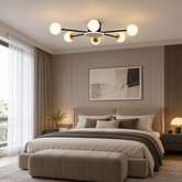 Lustra LED sferica neagra aurie 80W moderna 73058-6