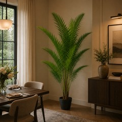 Plantă artificială Howea Forsteriana verde, 230 cm, palmier Kentia decorativ pentru living, birou, hotel, restaurant și spații comerciale.