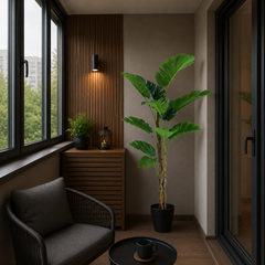 Plantă Artificială Tip Monstera Deliciosa, 11 frunze, 160 cm, Verde