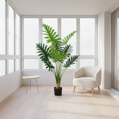 Plantă Artificială Tip Filodendron, 8 frunze, 140 cm, Verde