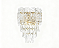 Aplica de perete moderna aurie cu cristale 98046/2W