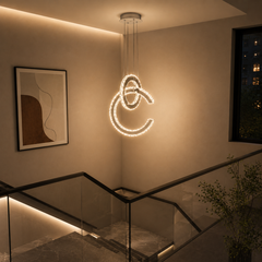 Pendul LED Cairo Crom 116W | Lustra Modernă cu Cristale și 3 Tipuri de Lumină 71647/2