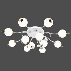 Lustra LED rotunda alb auriu Ø796, 192W, lumina reglabila cu telecomanda, scena birou modern si luminos.