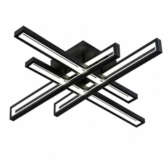 Lustra LED Neagra 4 Brate, 212W, 3000-6500K, Telecomanda Inclusa, Model L77285/2+2