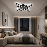 Lustra LED Neagra 4 Brate, 212W, 3000-6500K, Telecomanda Inclusa, Model L77285/2+2