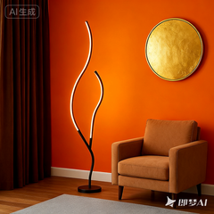 Lampadar 8742-BK pentru living, lampa moderna neagra