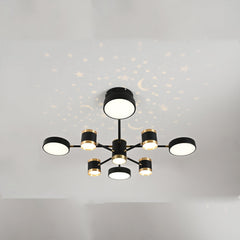 Lustra Led Cu 162W cu LED integrat negru pentru dormitor living hol bucatarie birou plafoniera LED moderna pentru dormitor living hol bucatarie birou design elegant cu telecomanda