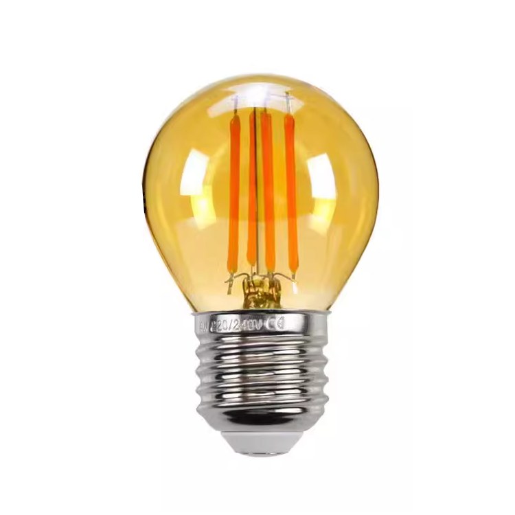 Bec Led Filament G45 E27 4W 2700K Lumina Calda, Sticla Auriu – Retro