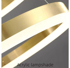 Lustra LED cerc rotund auriu 55W cu telecomanda, iluminare decorativa pentru scara interioara