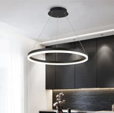 Lustra LED cerc rotund negru mat 55W cu telecomanda, iluminare moderna pentru bucatarie