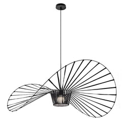 Pendul JD-600 negru rustic-industrial Ø600 mm cu suport E27, perfect pentru zone de dining moderne si interioare cu stil urban si accente retro.