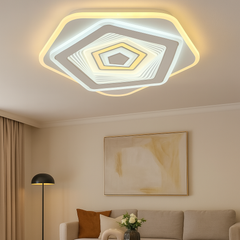 Plafoniera LED rotunda alba cu cristale 7660/400WH+CR 104W cu telecomanda, lumina reglabila 3000–6500K ideala pentru living modern.