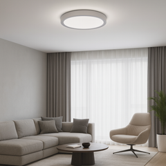 Plafoniera LED rotunda alb-gri ML-001/460WH+GR 96W cu lumina reglabila 3300–6500K, ideala pentru living modern si luminos.