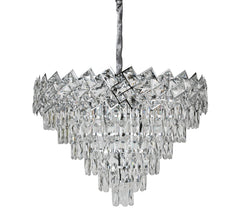 Candelabru rotund din cristal Ø600 mm, iluminare ampla si decor luxos intr-un dormitor spatios si elegant