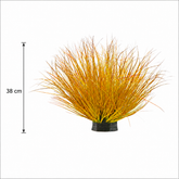 Planta Artificială Tufă de Iarbă Tip Ceapă Curbată, 38 cm, Densitate Medie, Galben si Portocaliu, Fara Ghiveci