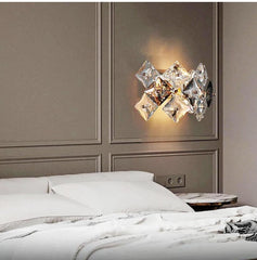 Aplica perete cristal 89005/2 FG, lumina calda decorativa pentru dormitor modern clasic