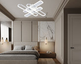 Lustra LED patrata 8753/4S 128W cu telecomanda si lumina 2800–6500K, potrivit a pentru dormitoare moderne si confortabile