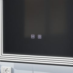 Oglinda smart 50×70 cm cu 3 benzi LED, control tactil si functie anti-abur, perfecta pentru baie moderna