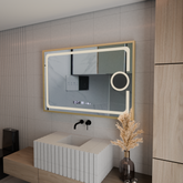 Oglinda LED inteligenta 120x80 cm cu iluminare reglabila, senzor tactil, dezaburire si afisaj digital pentru bai moderne.