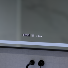 Oglinda smart orizontala 120x65 cm cu LED, geamuri marire, senzor palma si functie de dezaburire