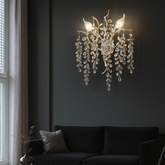 Aplica 27096/2FG aurie cu elemente transparente, Ø30 cm si 2 E14, perfecta pentru living modern cu lumina eleganta de accent.