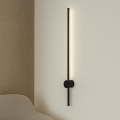 Aplica LED LUBAN Pro 800 neagra design liniar 26W montata pe perete in living modern