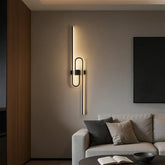 Aplica LED LUBAN Nexus verticala alb-negru, design geometric modern, iluminare decorativa pentru living contemporan