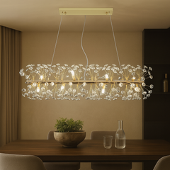 Candelabru suspendat 12 becuri G9 finisaj auriu model 5523-900x300FGD