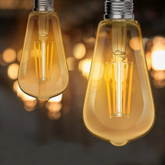 Bec Led St64, 8W, E27, Sticla Chihlimbar