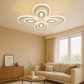 Lustra LED 19460/4+4WH+CR 80W cu lumina reglabila 3000–6500K si telecomanda, ideala pentru livinguri moderne ce necesita iluminare uniforma si finisaj alb-crom.