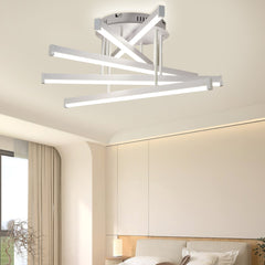 Lustra LED moderna 120W alb mat cu lumina reglabila si telecomanda, ideala pentru dormitoare moderne ce necesita iluminare confortabila si adaptabila