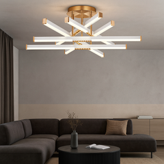 Lustra LED 9374/6 144W cu design geometric modern, ideal a pentru livinguri elegante cu lumin a reglabila si finisaj rafinat