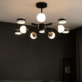 lustra LED L77108/5+5+1 BK+FGD cu telecomanda si lumina reglabila