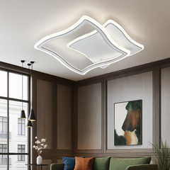 Lustra LED 19455/2B 88W cu lumina reglabila 3000–6500K si telecomanda, ideala pentru livinguri moderne ce necesita iluminare uniforma si design patrat compact.