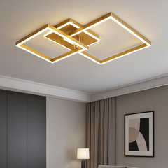 Lustra LED patrata 142W cu telecomanda, design modern, luminare reglabila in living contemporan.