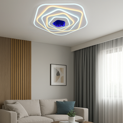Lustra LED rotunda 240W cu sursa dubla si telecomanda, potrivita pentru living, dormitor si hol modern