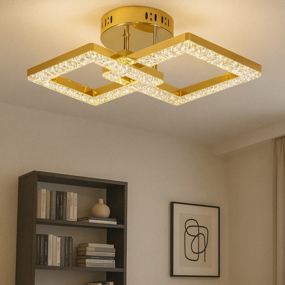 Lustra LED rectangulara 80W cu lumina ajustabila 3300K-6500K, ideala pentru birou modern cu iluminare precisa si productiva