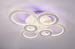 Lustra LED 19373/4+2WH+CR 240W cu lumina reglabila si telecomanda, ideala pentru livinguri moderne ce necesita iluminare puternica.